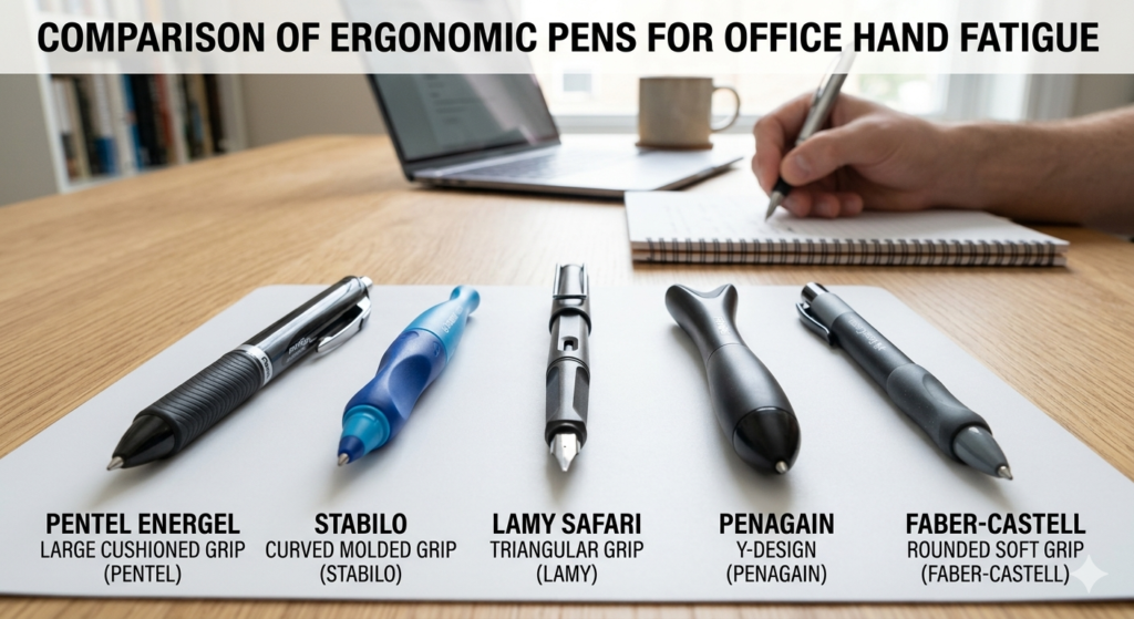 Comparison of ergonomic pens for office hand fatigue