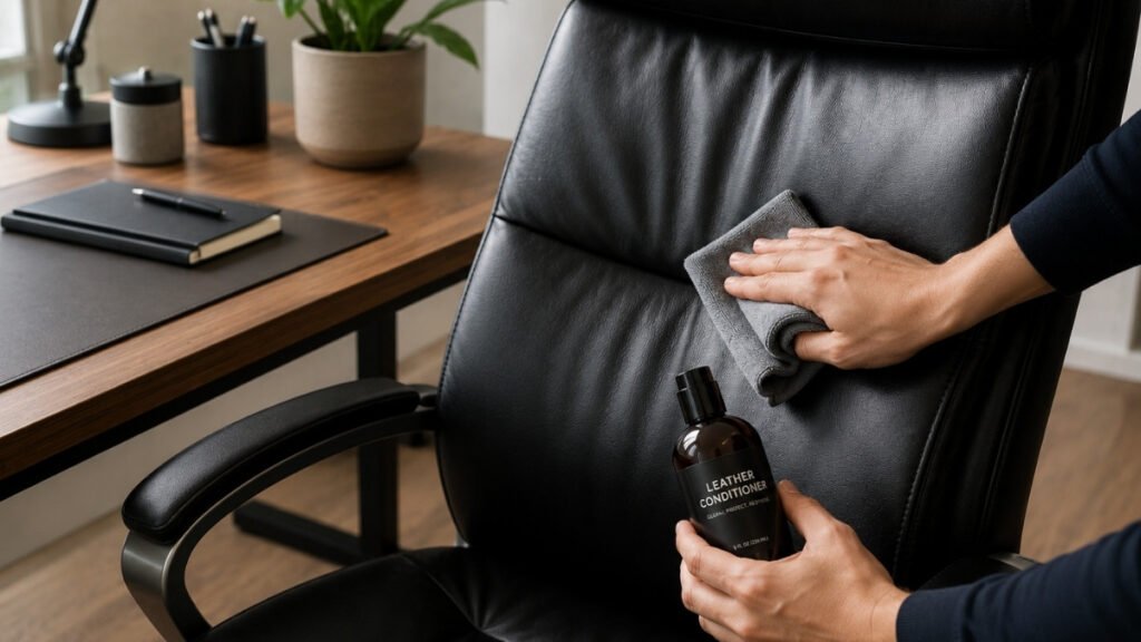 Cleaning and maintaining a leather office chair to extend its lifespan